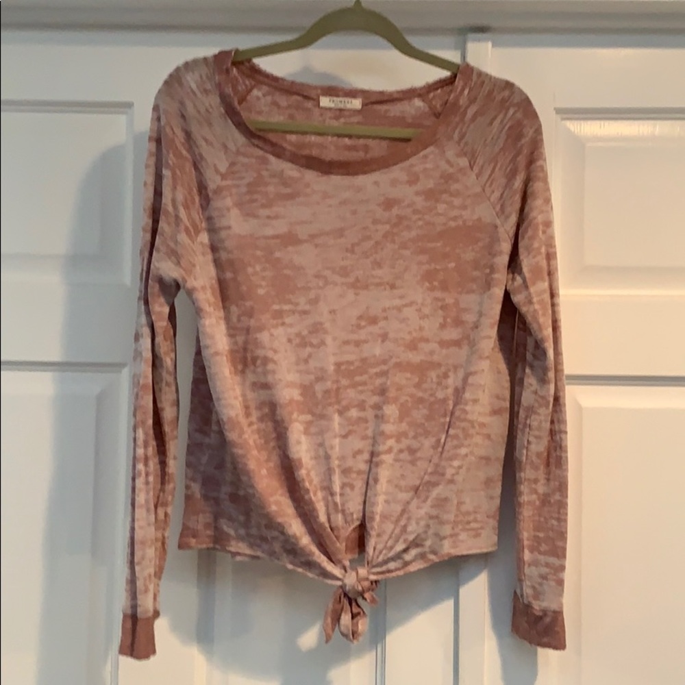 Promesa top tie front thin sweat shirt